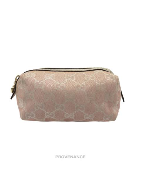 GUCCI Gucci Cosmetic Pouch - Powder Pink GG Canvas Heart