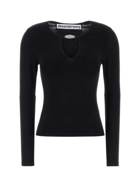 Alexander Wang Alexander Wang Women Black Stretch Viscose Blend T-Shirt