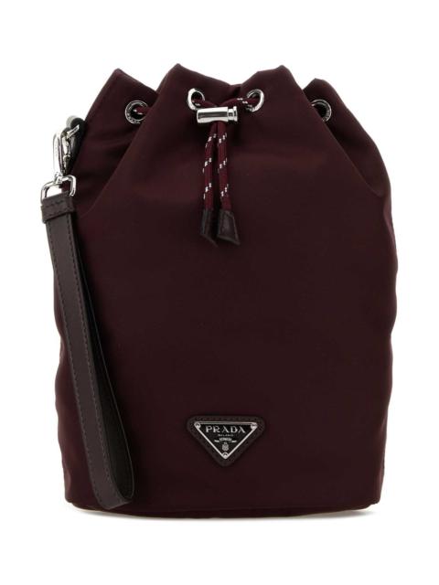 Prada Prada Men Burgundy Fabric Clutch