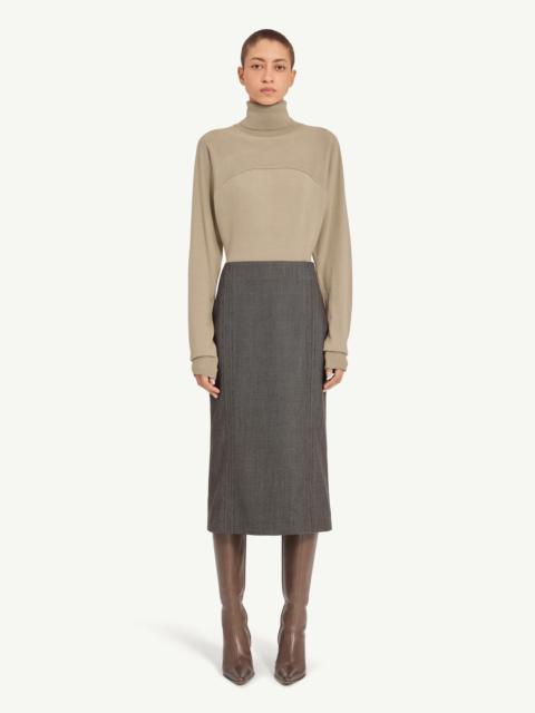MM6 Maison Margiela Light tweed midi skirt