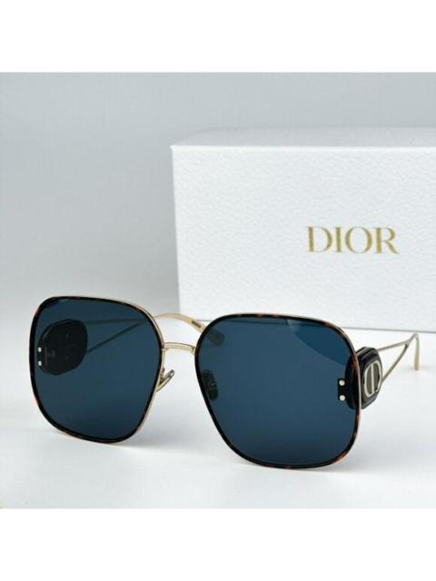 Dior NEW Dior DIORBOBBY S1U B5B0 Gold Blue Metal Women Geometric Oversized Sunglasses