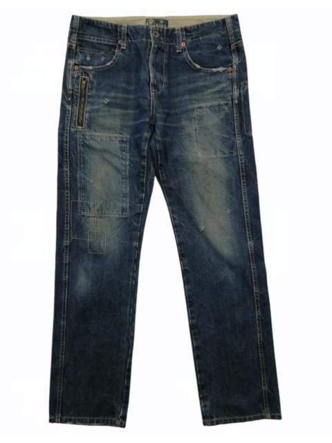 Other Designers Vintage - Blue Blue Japan Zipper Style Design Distressed Jeans