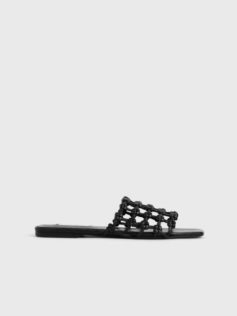 TOTEME Braided-leather bandeau slides black