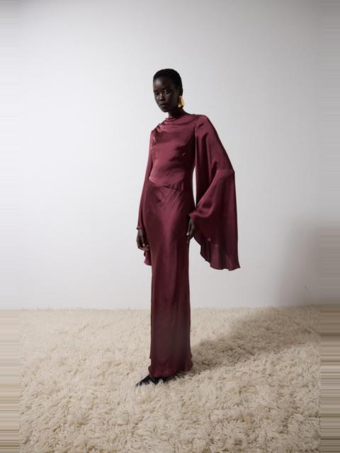 De La Vali ONDAS MAXI DRESS IN EARTH SILK SATIN