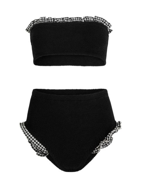 Hunza G Hunza G Peggy Ruffle-trimmed Seersucker Bikini