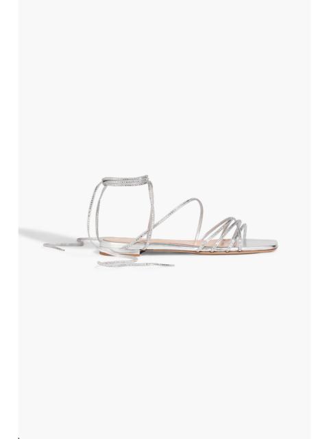Gianvito Rossi Burma crystal-embellished metallic leather sandals