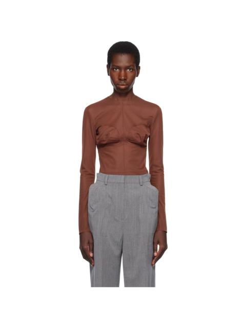 pushBUTTON Brown Dummy Shaped Mesh Top