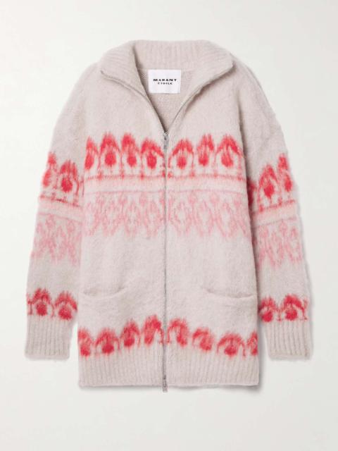 Deloris Fair Isle brushed-knit cardigan