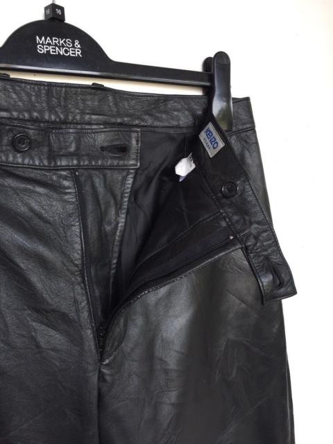 KENZO HEAT🔥Kenzo 🇫🇷 Genuine Leather Minimal Biker Pants