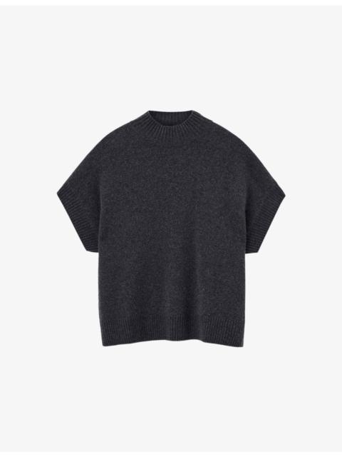 JOSEPH Short-Sleeved Knitted Cashmere Top