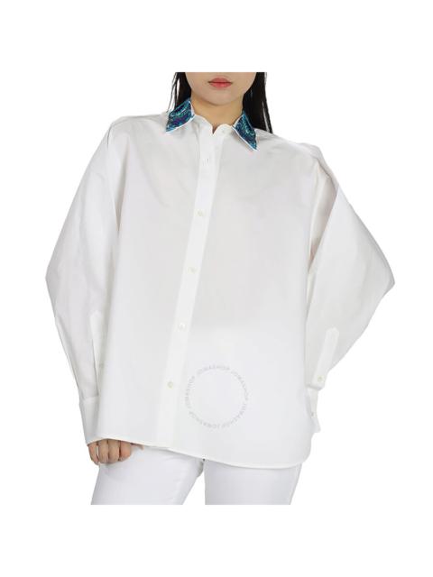 Loewe Embroidered Collar Shirt In White