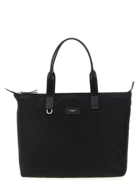 Dolce & Gabbana Dolce & Gabbana Men Media Logo Patch Shopping Bag