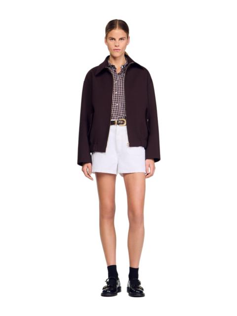 Sandro SANDRO Oversized jacket in Brown at Nordstrom