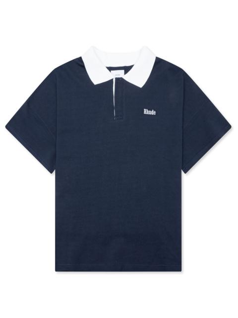 Rhude PIQUE POLO - DARK NAVY/WHITE