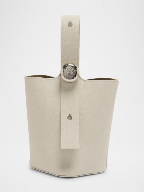 Mini Pebble Leather Bucket Bag