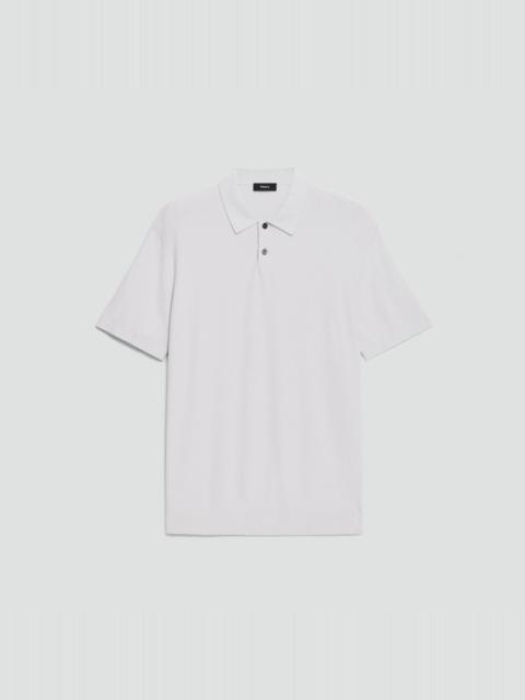 Theory Goris Textured Polo Shirt in Light Bilen