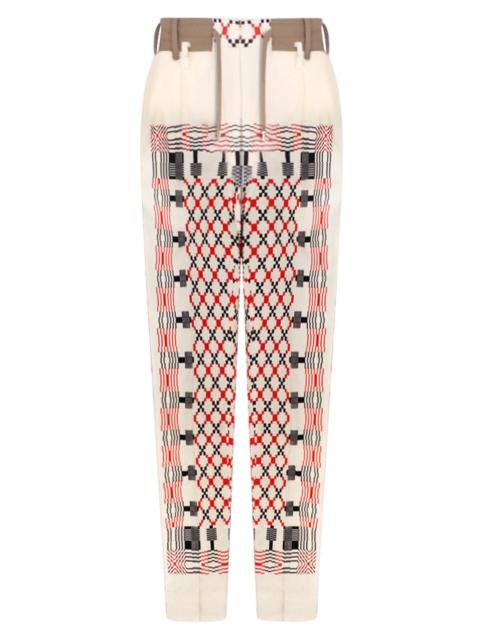sacai GEOMETRIC PRINT PANTS | ECRU