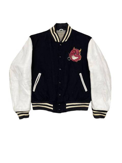 Other Designers Vintage Golden Bear Devil Group Varisty Jacket Wool Leather