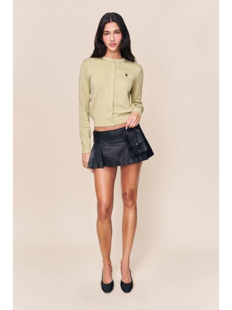 GUIZIO ONYX LEATHER CARGO MINI SKIRT