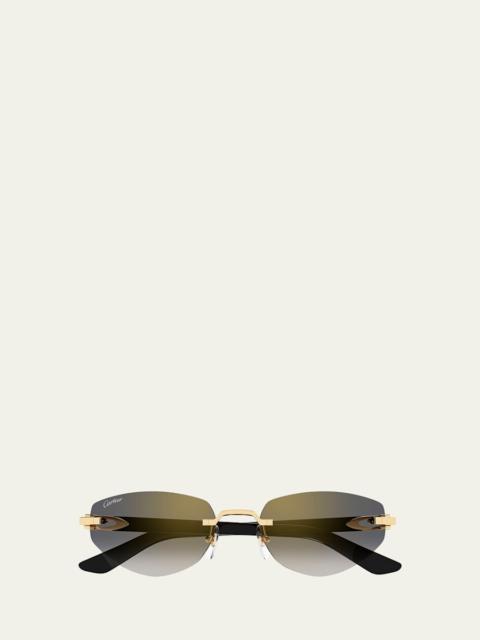 Cartier C Decor Cat-Eye Metal Sunglasses