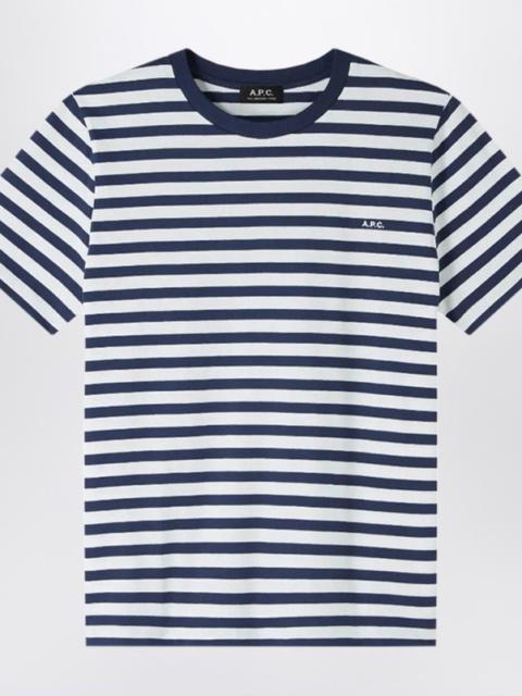 A.P.C. Striped blue and white crew-neck T-shirt