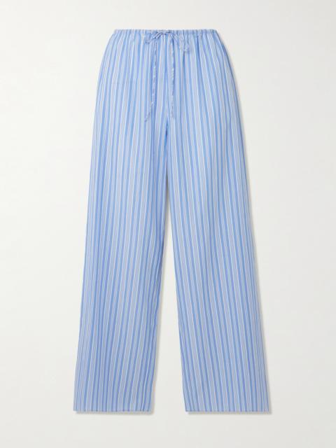 DÔEN Lavona Striped Organic Cotton Straight-leg Pants
