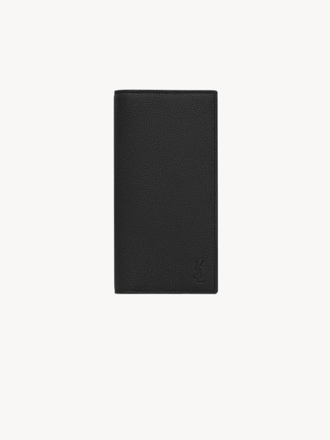 SAINT LAURENT CASSANDRE SHADOW SAINT LAURENT CONTINENTAL WALLET IN GRAINED LEATHER