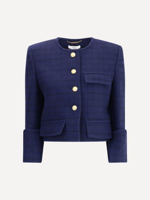 Chloé Boxy Jacket in wool plaid