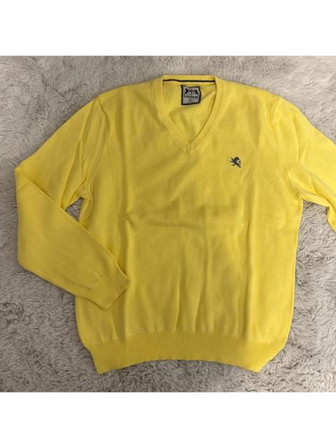 Other Designers Express Yellow V-Neck Cotton Sweater