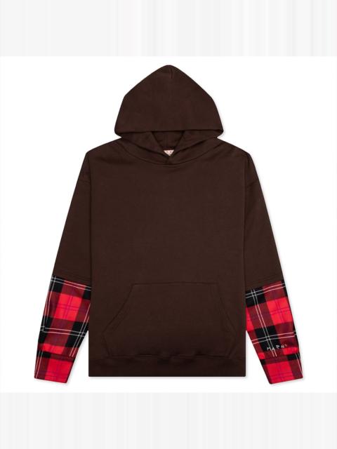 Marni LAYERED HOODED SWEATSHIRT - CACAO