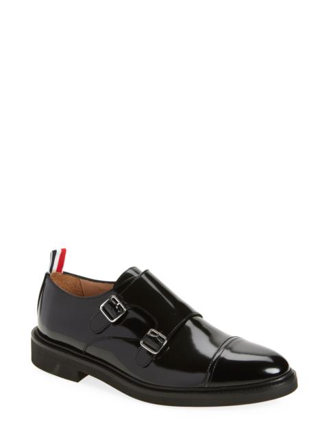 Thom Browne Thom Browne Cap Toe Monk Shoe in Black at Nordstrom