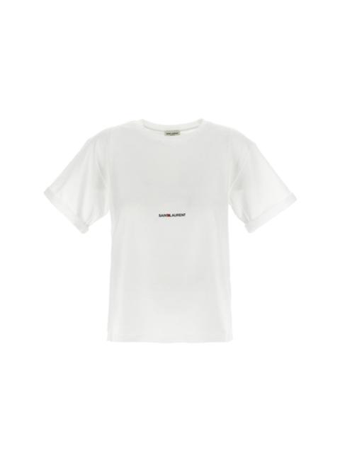 SAINT LAURENT Saint Laurent Cotton Logo T-Shirt Women