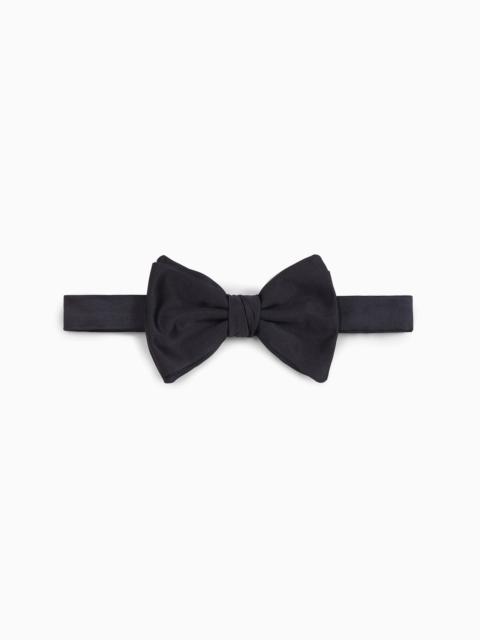 EMPORIO ARMANI Pure silk bow tie with jacquard micro-motif