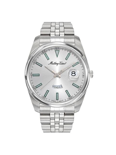 Other Designers Mathey-Tissot Mathy Day-Date Quartz Silver Dial Men's Watch H510AS
