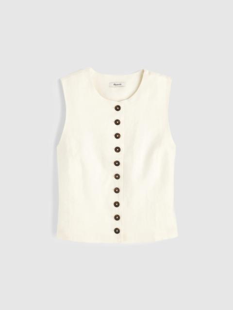 Madewell Button-Front Shell Top in 100% Linen