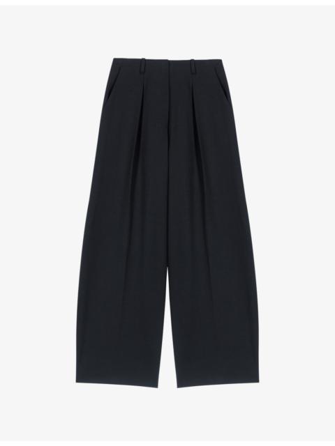 maje Belted Elasticated-Waist Stretch-Cotton Trousers