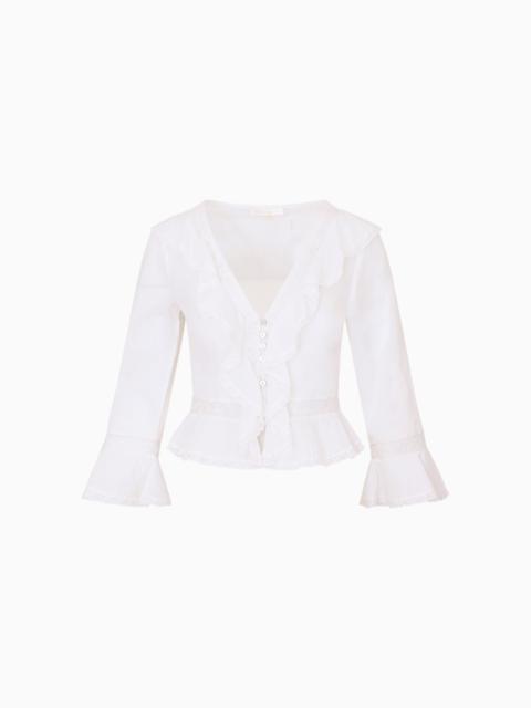 LoveShackFancy Olenna Cotton Victorian Ruffle Top