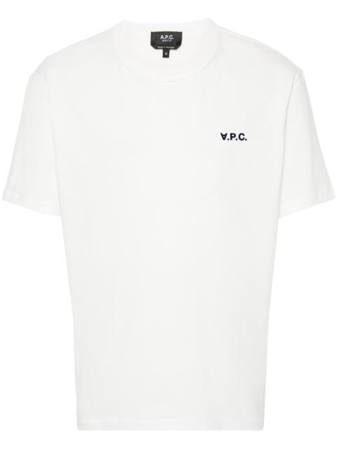 A.P.C. A.p.c. Flocked-logo Organic Cotton T-shirt