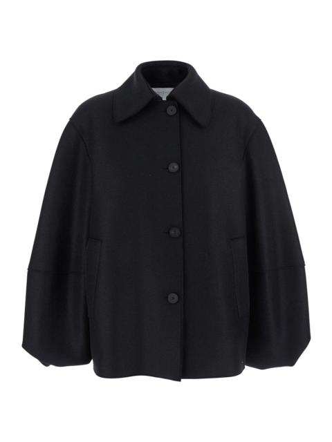 Harris Wharf London Harris Wharf London Women Black Jacket With Wide Collar And Balloon Sleeves In Wool Woman