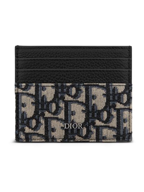 Dior Dior Oblique Jacquard (6 Slot) Card Holder Beige Black