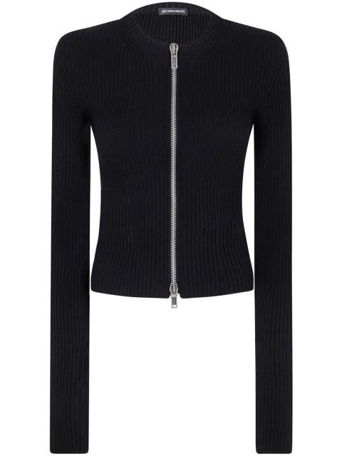 Ann Demeulemeester Ann Demeulemeester Women Terna Cropped Zipped Cardigan Cotton