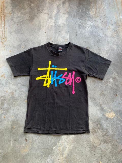 Other Designers Vintage Stussy Multicolor Spellout Tshirt
