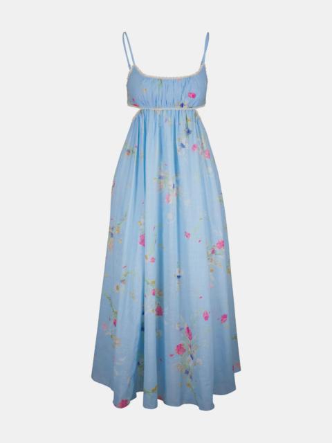 Zimmermann Blue Bouquet Floral Lucky Picnic Maxi Dress