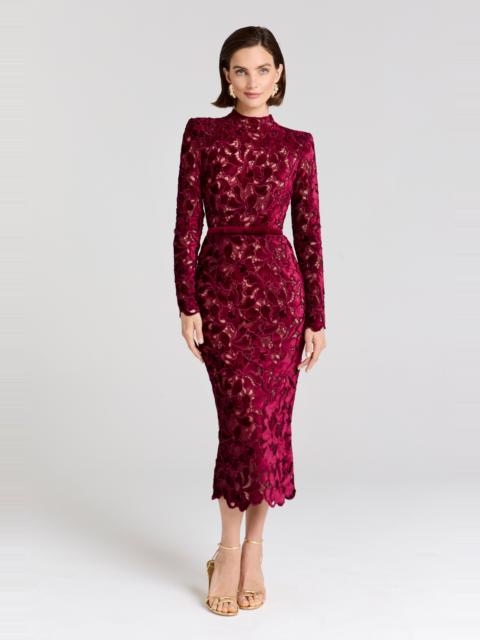 NADINE MERABI Diane Burgundy Dress