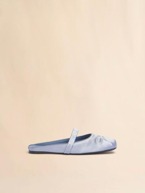 Marni LIGHT GREY SATIN LITTLE BOW SABOT BALLET FLAT