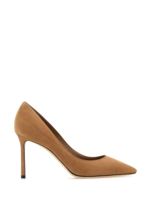 JIMMY CHOO Jimmy Choo Women Camel Suede Romy 85 Pumps