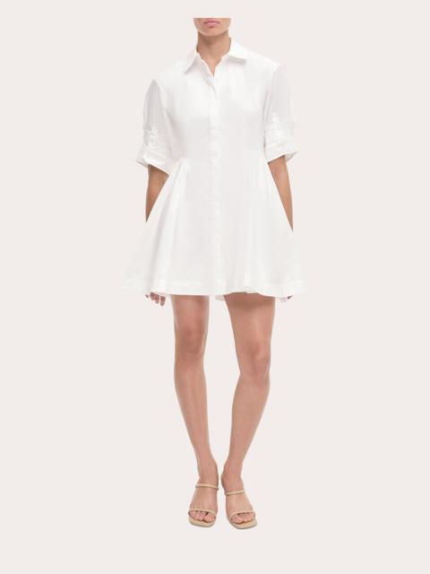 SIMKHAI Jazz Pleated Cotton Poplin Mini Shirt Dress