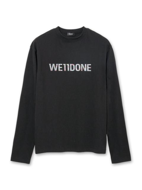 We11done COLORFUL RHINESTONE LONG-SLEEVED T-S