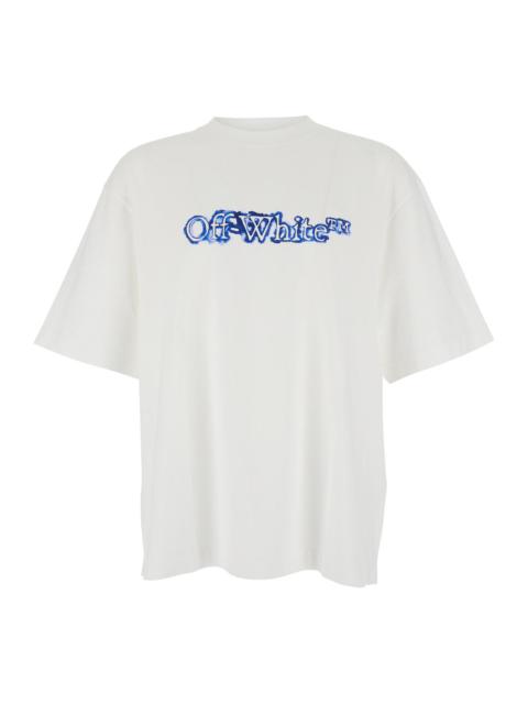 Off-White Off-White Men 'Cloudy Arrow' White Crewneck T-Shirt With Logo Lettering On The Front And Maxi Arrows