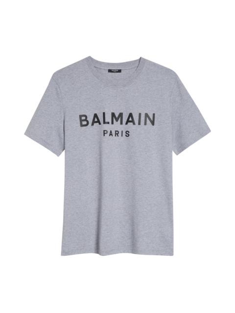 Balmain Balmain Print Cotton T-Shirt in Yeq Grey/Black at Nordstrom